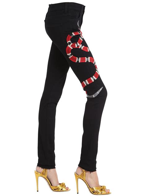 gucci black and white pants|Gucci jeans women's.